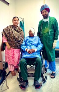 Lalu Prasad Yadav with his family member and eye surgeon at Centre for Sight