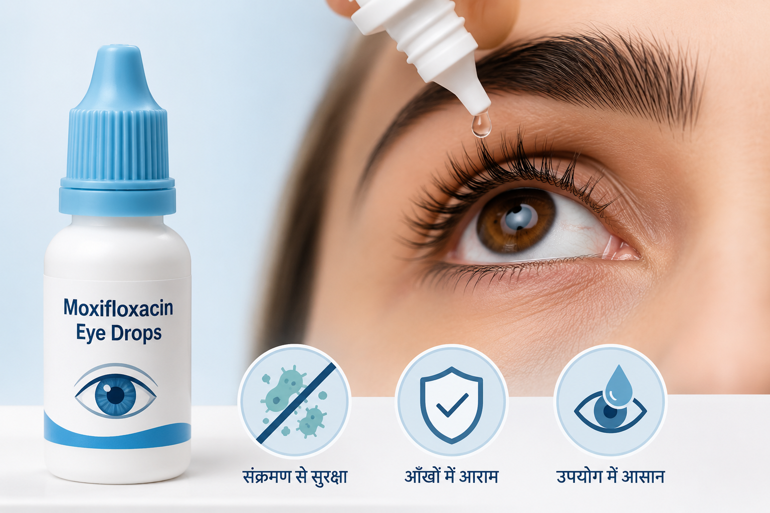 मोक्सीफ्लोक्सासिन आई ड्रॉप्स के उपयोग